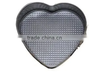 Dia.26*H7cm Carbon Steel Non-stick Heart Springform Cake Pan 2pcs Set thumbnail-1