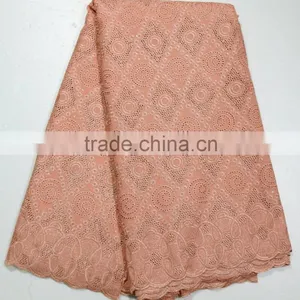Royal Blue African Swiss Cotton Big Voile Lace Heavy Lace Swiss Voile Lace for Family Evening Dress thumbnail-3