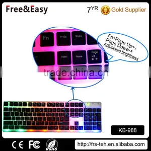 Hot Selling Wholesale Colorful LED Illuminate Ergonomic Wired Keyboard Supplier's Choice thumbnail-1