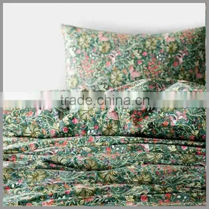 Cotton Reactive Printed Bedding Sets and Comforter Cover/ Green Base With Dense Flowers Printing Duvet Cover and Pillow Covers thumbnail-4