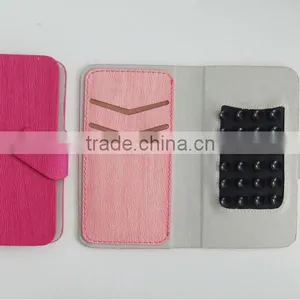 Wallet Leather Universal Case With Two Card Slots & Suction,universal Leather Case thumbnail-1