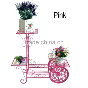 Decorative Wrought Iron Bicycle Flower Shelf thumbnail-5