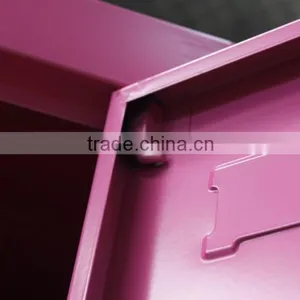 Number Lock 3 Tier Pink Metal Locker Cabinet thumbnail-5
