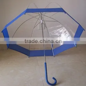 23inches*8ribs j Handle Blue Slim Trim Custom Bubble Plastic Umbrella thumbnail-2