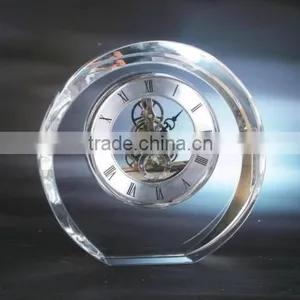 Crystal Glass Table Clock With Pen Holder for Office Gift Quality Choice Most Popular thumbnail-4