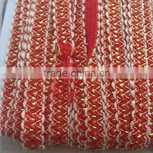 Golden Metallic Thread Tinsel Pretty Decorative Red Braid Trimming thumbnail-2