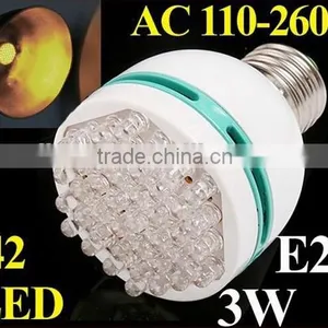 3W Energy Saving E27 LED Lamp 42 Pcs LED Bulb Light With Blue/green/yellow Light Color Choice Led Lighting thumbnail-2