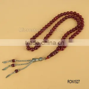 Turkish Islamic 33 Prayer Beads Worry Beads Tesbih Red Jasper Beads Tasbih Misbaha thumbnail-5