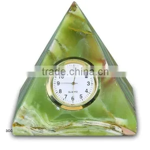 Pyramid Shaped Onyx Clock thumbnail-1