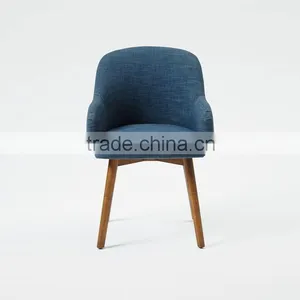 DC-4095 Fabric and Solid Wood Leg Dining Chair thumbnail-4