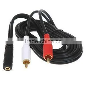 Choseal Q-374 3.5mm Female to AV RCA Audio Adapter Cable for IPod / MP3 / MP4 Cable 1.5m thumbnail-1