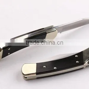 OEM 440 Stainless Steel Folding Backlock Knife With Brass Handle thumbnail-3