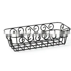 Bread Basket, Black, Elegant Scroll Design Bread Basket thumbnail-2