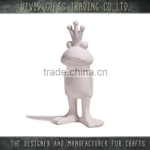 White Porcelain New Items Standing Frog in Outdoor Garder Decor thumbnail-1