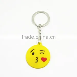 Hot Selling Cute Face Designs Keychain/ Custom Soft Pvc Keychains/ Promotion Key Ring thumbnail-1