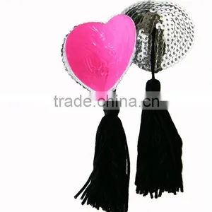 Silver Color Heart Fringe Silicone Nipple Cover thumbnail-2