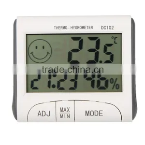 Electronic 2015 New LCD Digital Temperature Tester Wireless Thermometer Hygrometer Temperature Humidity Meter Clock w/ Magnetic thumbnail-1