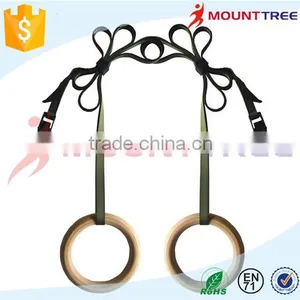 Portable Olympic Gymnastics Rings Home Fitness Gymnastics Wooden Rings for Crossfit Strength Training thumbnail-1