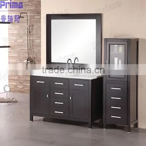 New Arrival America Modern Bathroom Cabinet With Ceramic Basin and Mirror thumbnail-5