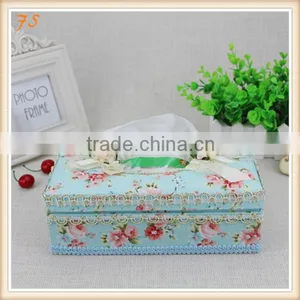 Flowers Fabric Design Royal Tissue Box thumbnail-1