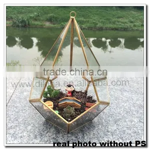 Top Sales! House, Ball, Octagonal Shape (many Shapes) Hanging Vintage Hand Painted Miniature Geometric Clear Flower Vase Glass thumbnail-5