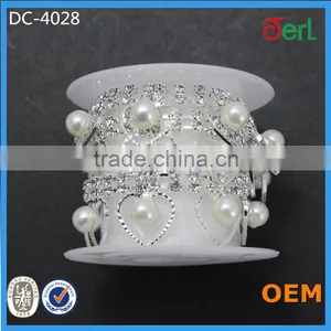 Wholesale Fashion Pearl Jewelry Chain Trimming With Rhinestone for Ladies DC-4028 thumbnail-3