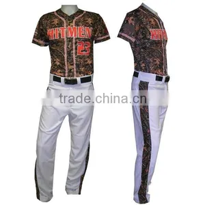 Custom Design Sublimation Camo Baseball Jersey/ Camo Baseball Shirts/ Camo Baseball Uniforms thumbnail-1