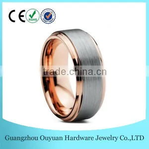 8MM Rose Gold Tungsten Carbide Ring, Brushed Two Tone Tungsten Carbide Ring, Hot Sale Tungsten Ring thumbnail-1