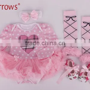 Baby Toddler Clothing in Lace Frock Designs Wholesale 4pcs Baby Clothing Sets Long Sleeve Baby Clothing thumbnail-5