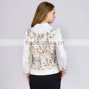 PRETTY STEPS 2016 New Fashionable Patch Work Top Fashion Blouse Design for Office thumbnail-3