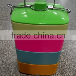 Hot Sale Round Shape 4 Sections Colorful Rice Bowl, Unbreakable Solid Color Plastic Lunch Box thumbnail-4