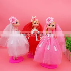Wholesale Online Shop Mobile Phone Chain Cutom Size 18cm 26cm Barbie Wedding Dress Ddung Dolls Pendant Plastic Key Chain thumbnail-2