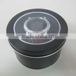 Top Quality Round Watch Boxes Wholesale Fashion Watch Storage Box OEM Watch Box With PVC Window Lid thumbnail-1
