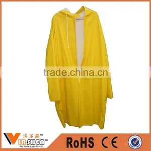 Profession OEM Beautiful Yellow Polyester Raincoats Long Sleeve Waterproof Rain Coats for Promotion thumbnail-1