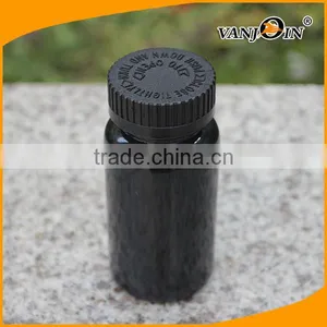 150cc Glossy Black Pill Bottles With Safty Caps thumbnail-2
