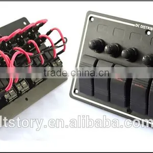 5 GANG LED Waterproof Rorcker Switches Aluminum Panel With Digital Voltmeter thumbnail-3