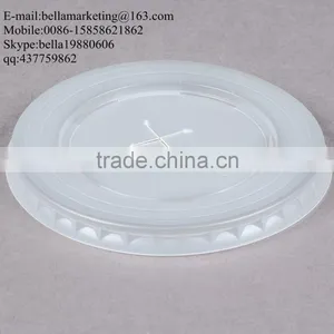9 Oz. Translucent Flat Plastic Lid With Straw Slot For Paper Cold Cup thumbnail-3