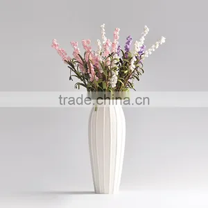 Wholesale Home Decoration Stripe White Ceramic Flower Vase thumbnail-2