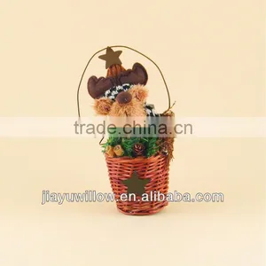 Linyi Wholesale Cheap Mini Wicker Basket With Reindeer for Christmas thumbnail-1
