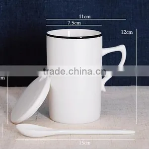 380ml Porcelain Mug With Silver Rim 380ml Porcelain Mug With Handle thumbnail-6