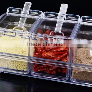 New Arrival Crystal Seal Waterproof With Spoon Condiment Seasoning Box Cruet thumbnail-1