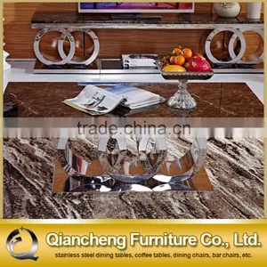 Marble Top Coffee Table With Metal Base for Banquet Hall thumbnail-6