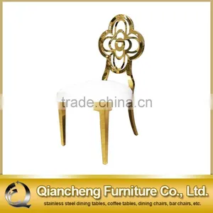 Fancy Flower Shape Golden Stainless Steel Wedding Chair thumbnail-4