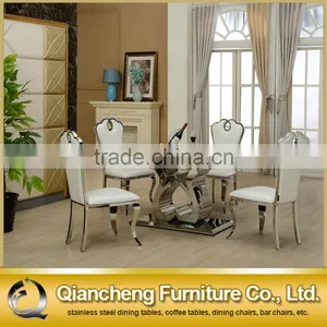 Fancy Mirror Silver Heart Shape Base Glass Resturant Dining Table thumbnail-4
