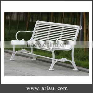 Arlau Cast Aluminum,Outdoor Metal Chair,White Wrought Iron Outdoor Bench thumbnail-1