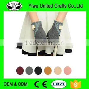 Womens Lace Gloves Winter Warm Wrist Gloves Ladies Touch Screen Mittens thumbnail-1