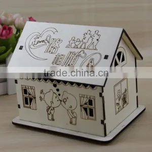 DIY Luminous Creative Wooden Money Saving Box Birthday Present thumbnail-1