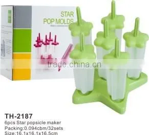 6pcs Star Popsicle Maker Plastic Ice Cream Mould thumbnail-1