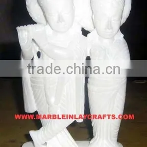 White Krishna Radha Statue thumbnail-1