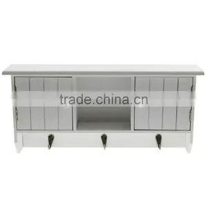 NEW White Wooden Organizer Wall Mountable Storage Cupboard thumbnail-1